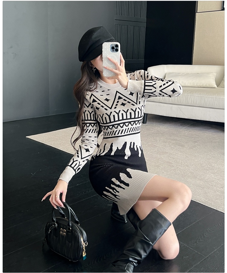 Chanelstyle autumn sweater dress bottoming dress