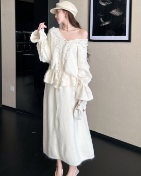 Lazy skirt Western style sweater 2pcs set for women