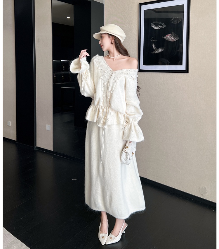 Lazy skirt Western style sweater 2pcs set for women