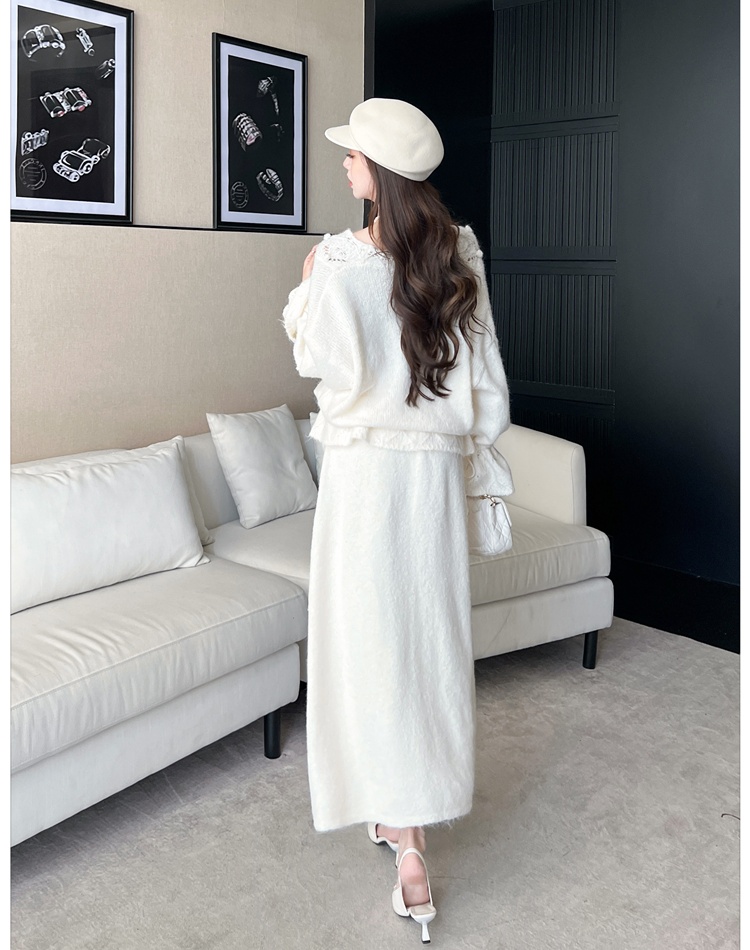 Lazy skirt Western style sweater 2pcs set for women