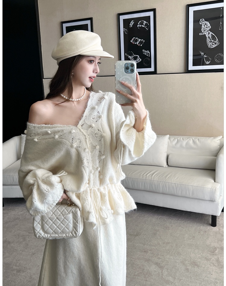 Lazy skirt Western style sweater 2pcs set for women