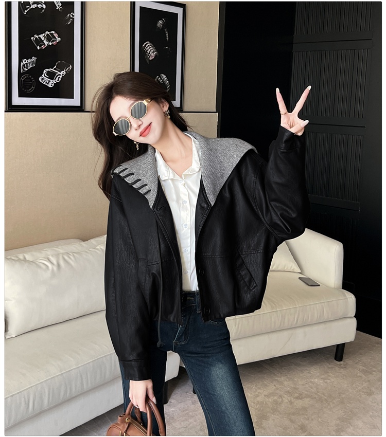 Show young lazy leather coat slim coat for women