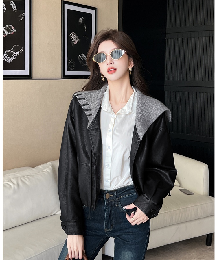 Show young lazy leather coat slim coat for women