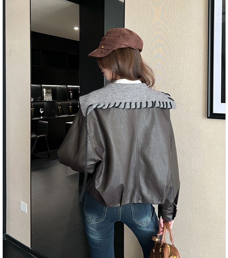 Show young lazy leather coat slim coat for women