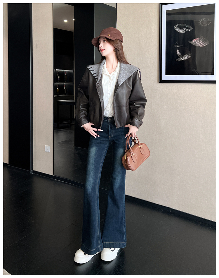 Show young lazy leather coat slim coat for women