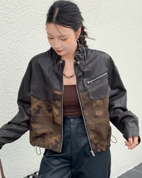 Autumn velvet jacket jacket camouflage tops for women
