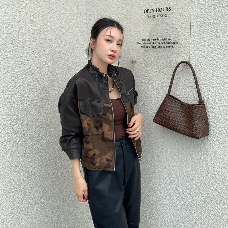 Autumn velvet jacket jacket camouflage tops for women