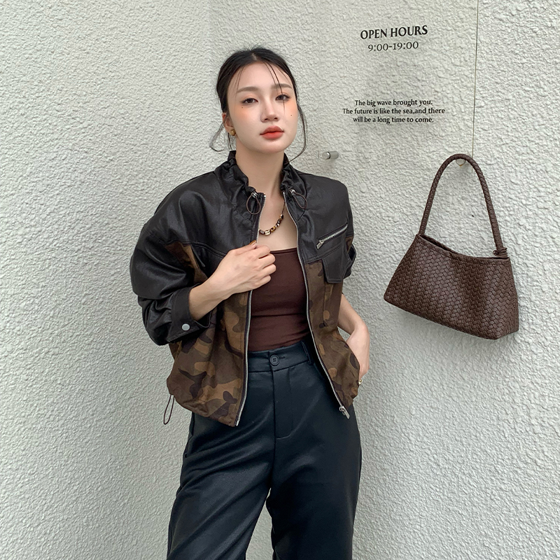 Autumn velvet jacket jacket camouflage tops for women