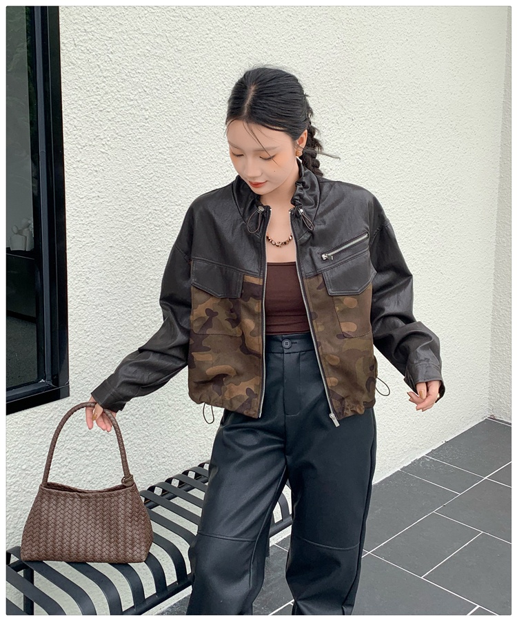 Autumn velvet jacket jacket camouflage tops for women