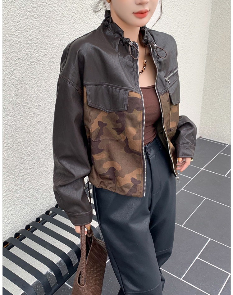 Autumn velvet jacket jacket camouflage tops for women