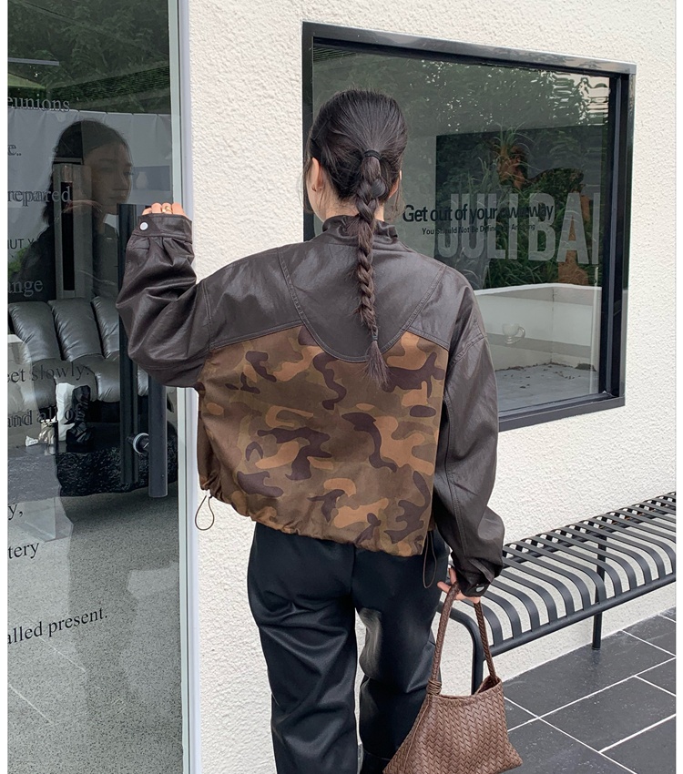 Autumn velvet jacket jacket camouflage tops for women