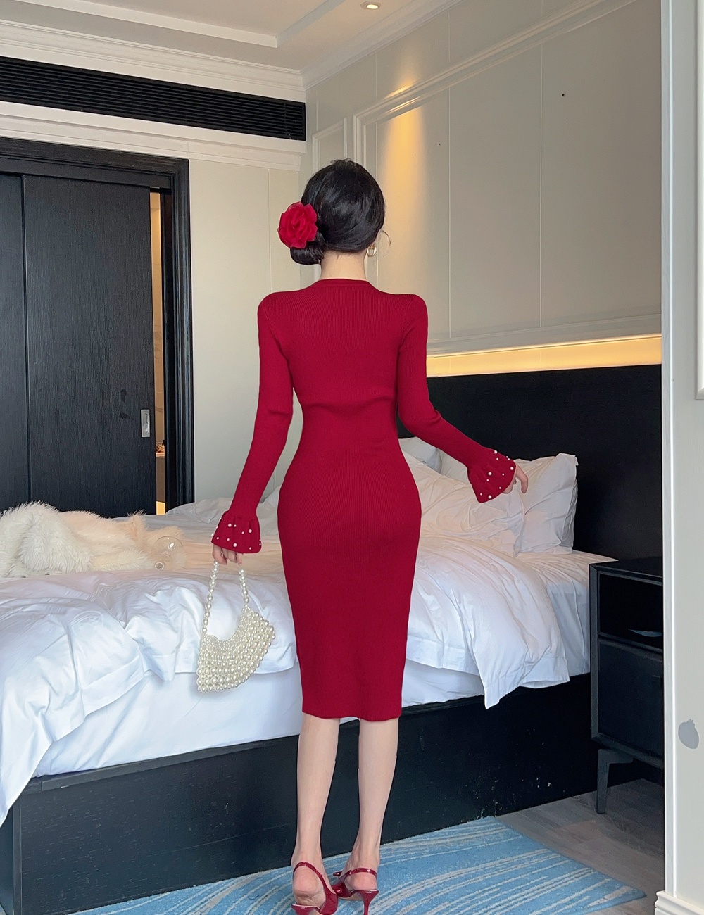 Korean style dress sweater dress for women