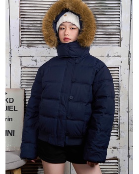 Hooded winter coat American style short cotton coat for women