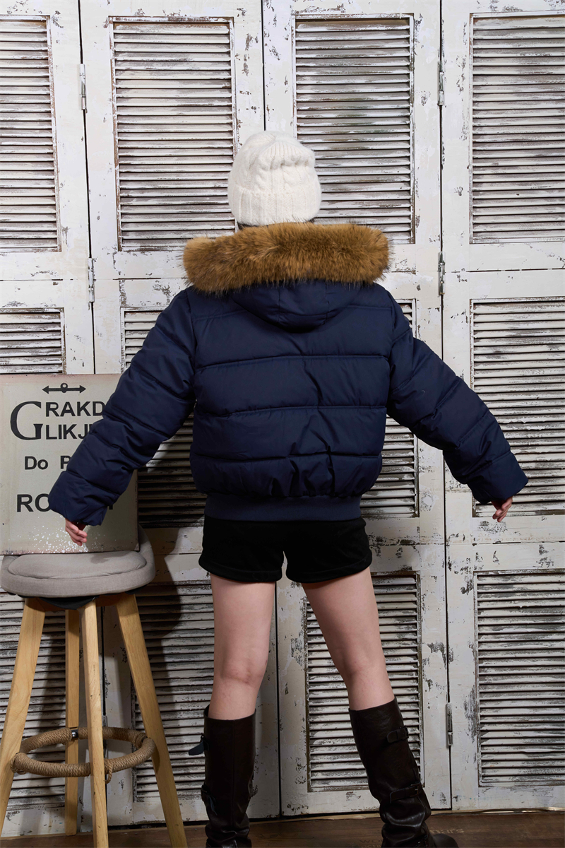 Hooded winter coat American style short cotton coat for women
