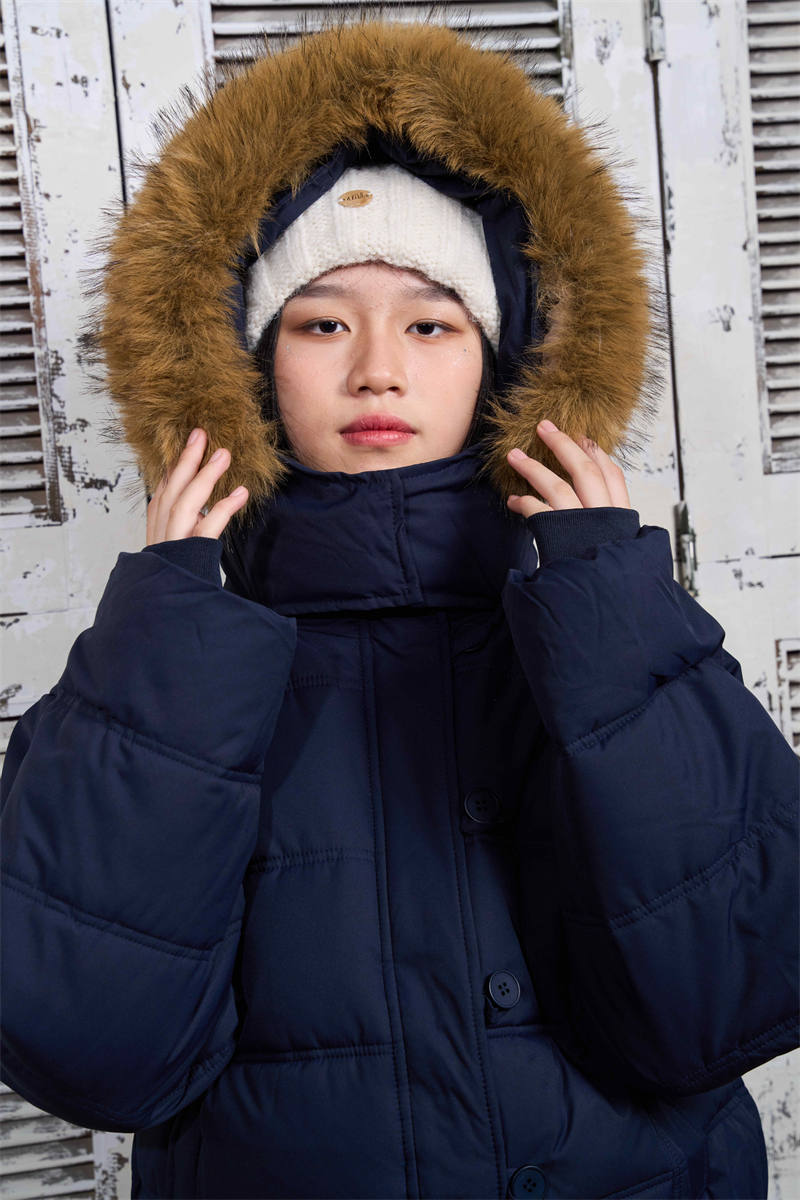 Hooded winter coat American style short cotton coat for women