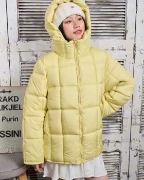 White hooded cotton coat winter Korean style coat for women