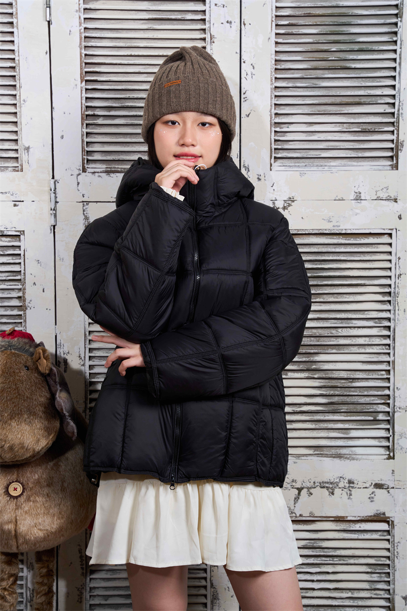 White hooded cotton coat winter Korean style coat for women