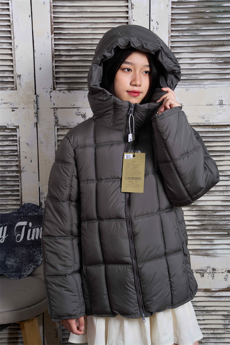 White hooded cotton coat winter Korean style coat for women