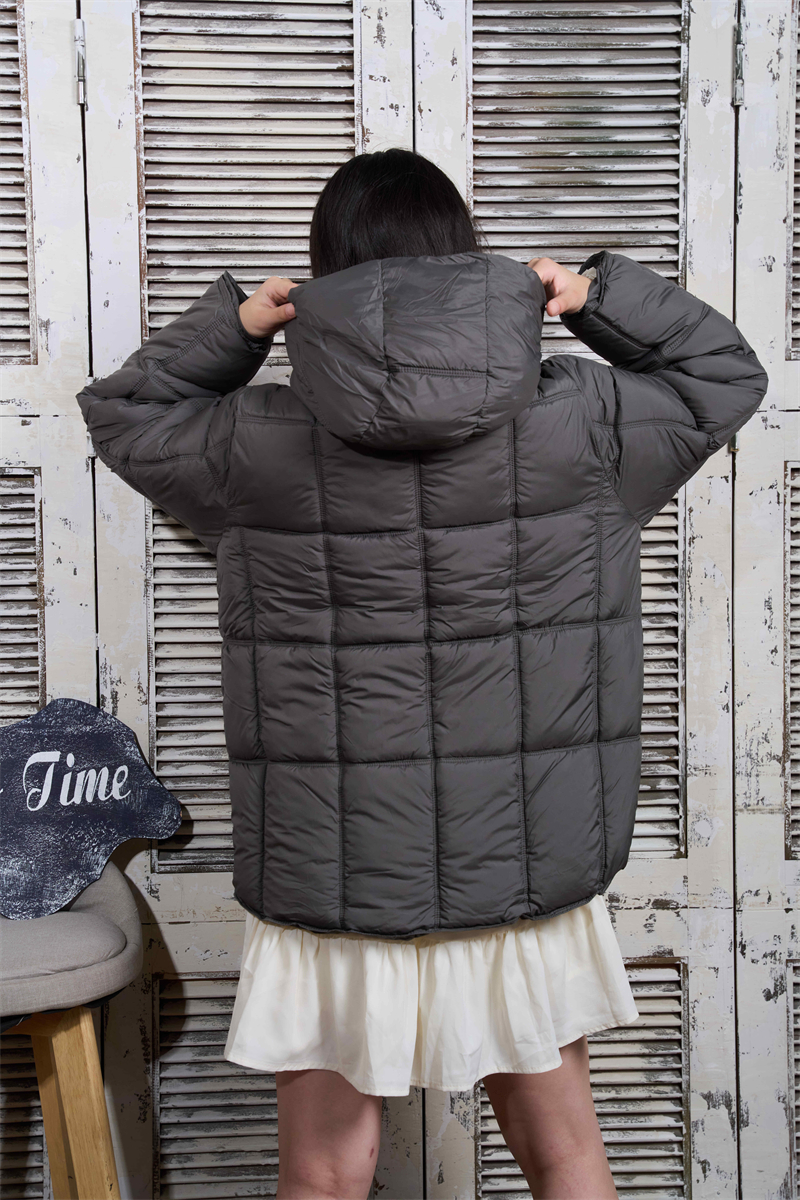 White hooded cotton coat winter Korean style coat for women