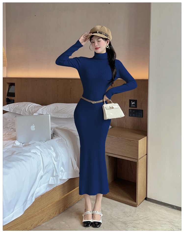 All-match dress exceed knee long dress for women