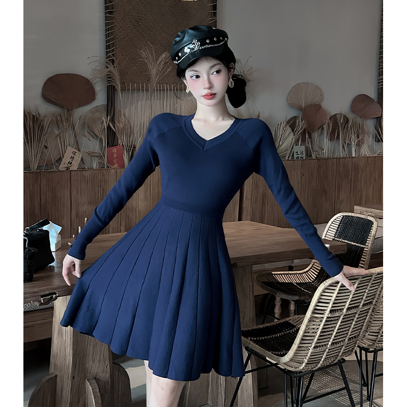 Chanelstyle sweater dress autumn and winter dress for women