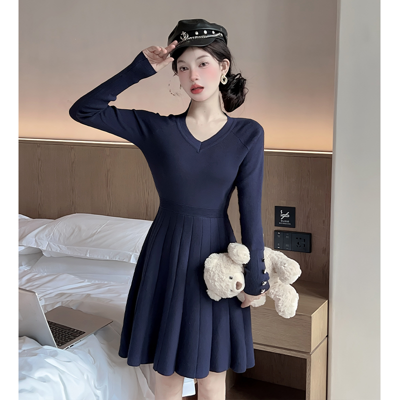 Chanelstyle sweater dress autumn and winter dress for women