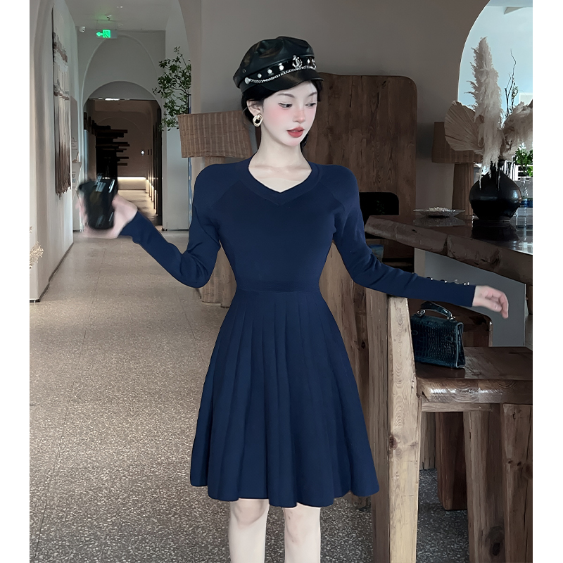 Chanelstyle sweater dress autumn and winter dress for women