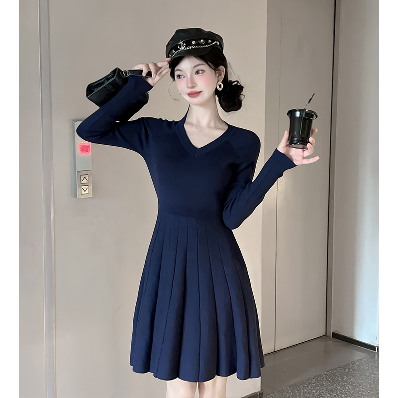 Chanelstyle sweater dress autumn and winter dress for women