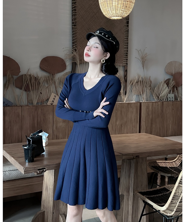 Chanelstyle sweater dress autumn and winter dress for women