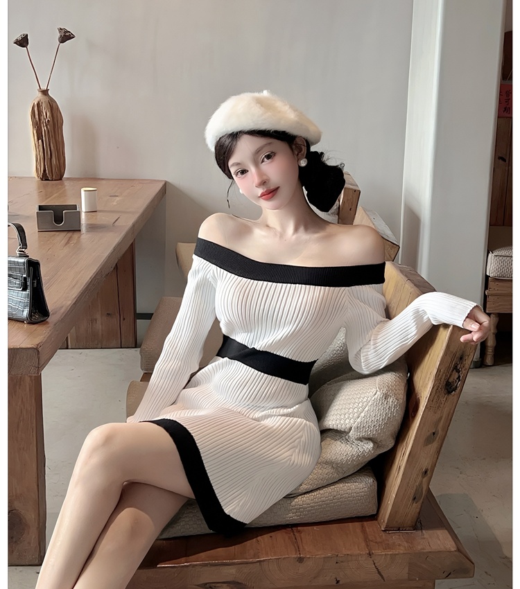 Chanelstyle autumn and winter pinched waist dress for women
