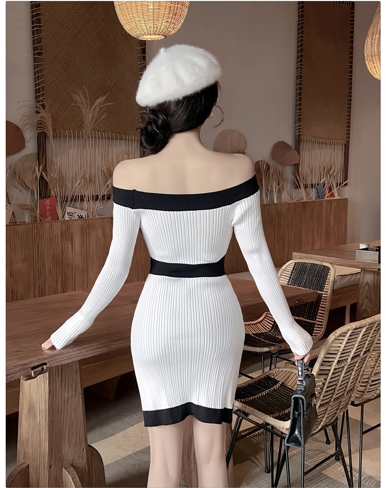 Chanelstyle autumn and winter pinched waist dress for women
