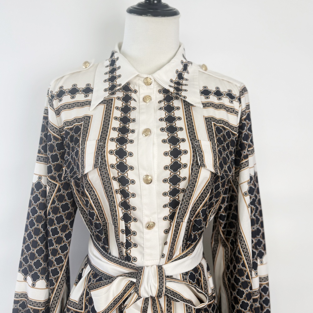 Pattern geometry scarves black light luxury dress