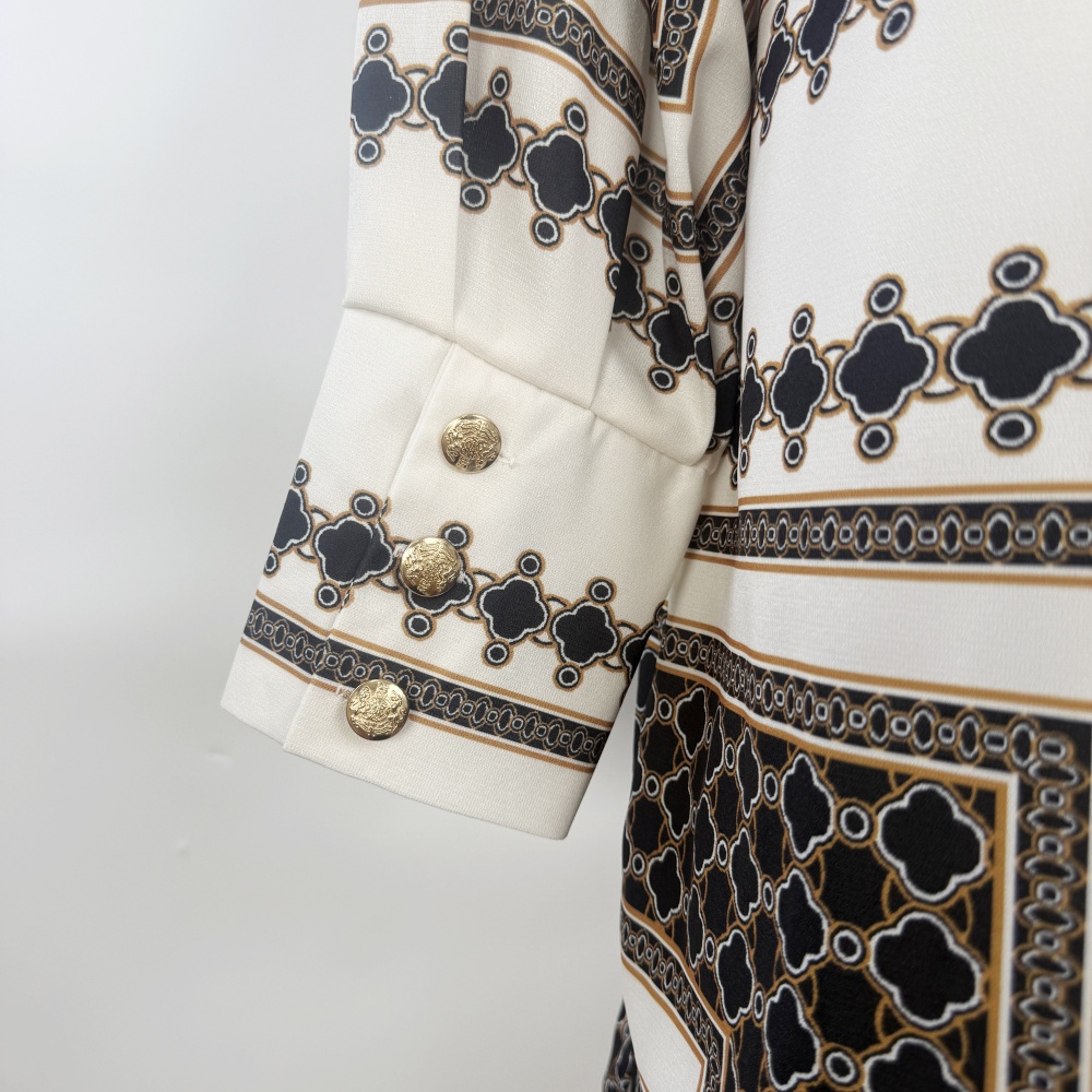 Pattern geometry scarves black light luxury dress
