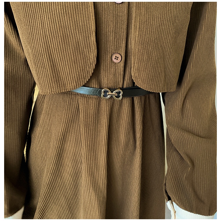 Pinched waist bottoming pure slim long all-match dress