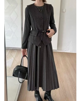 Korean style belt fashion waistcoat 3pcs set