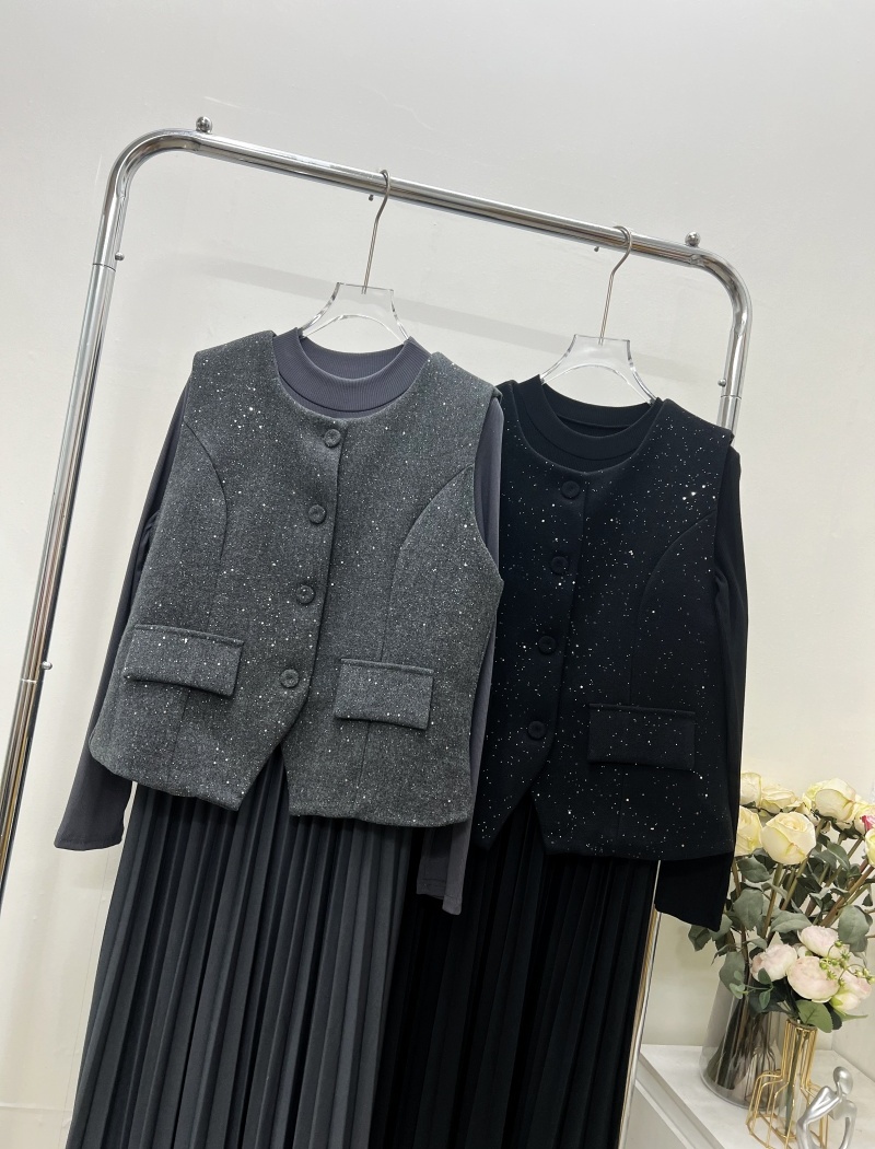 Korean style belt fashion waistcoat 3pcs set