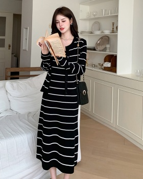 Show young dress all-match cardigan 2pcs set
