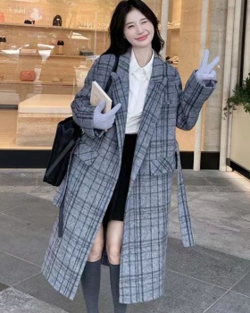 Plaid Korean style coat British style overcoat