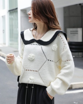 Doll collar flowers Korean style sweater