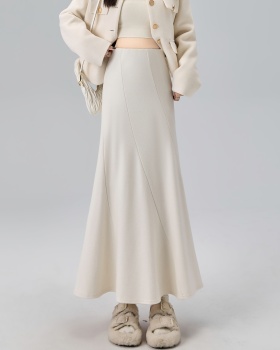 High waist long skirt drape slim one step skirt for women