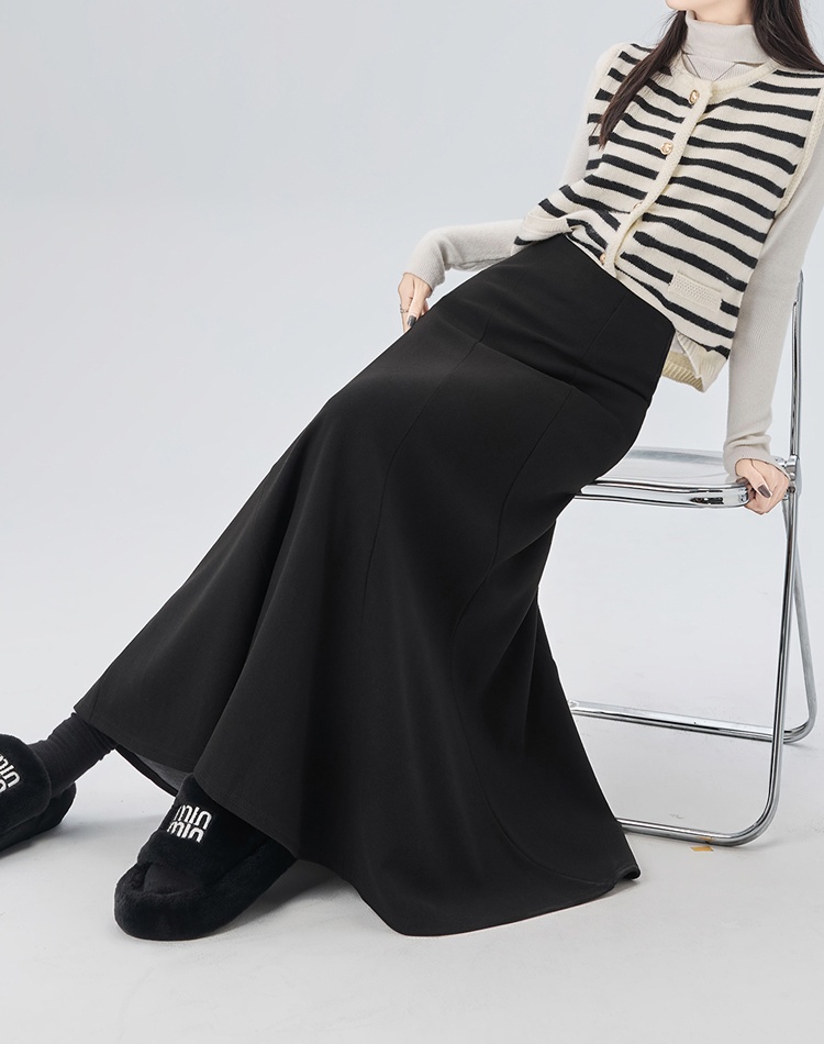 High waist long skirt drape slim one step skirt for women
