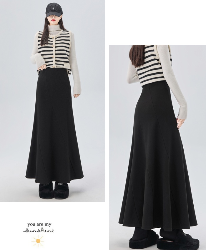 High waist long skirt drape slim one step skirt for women