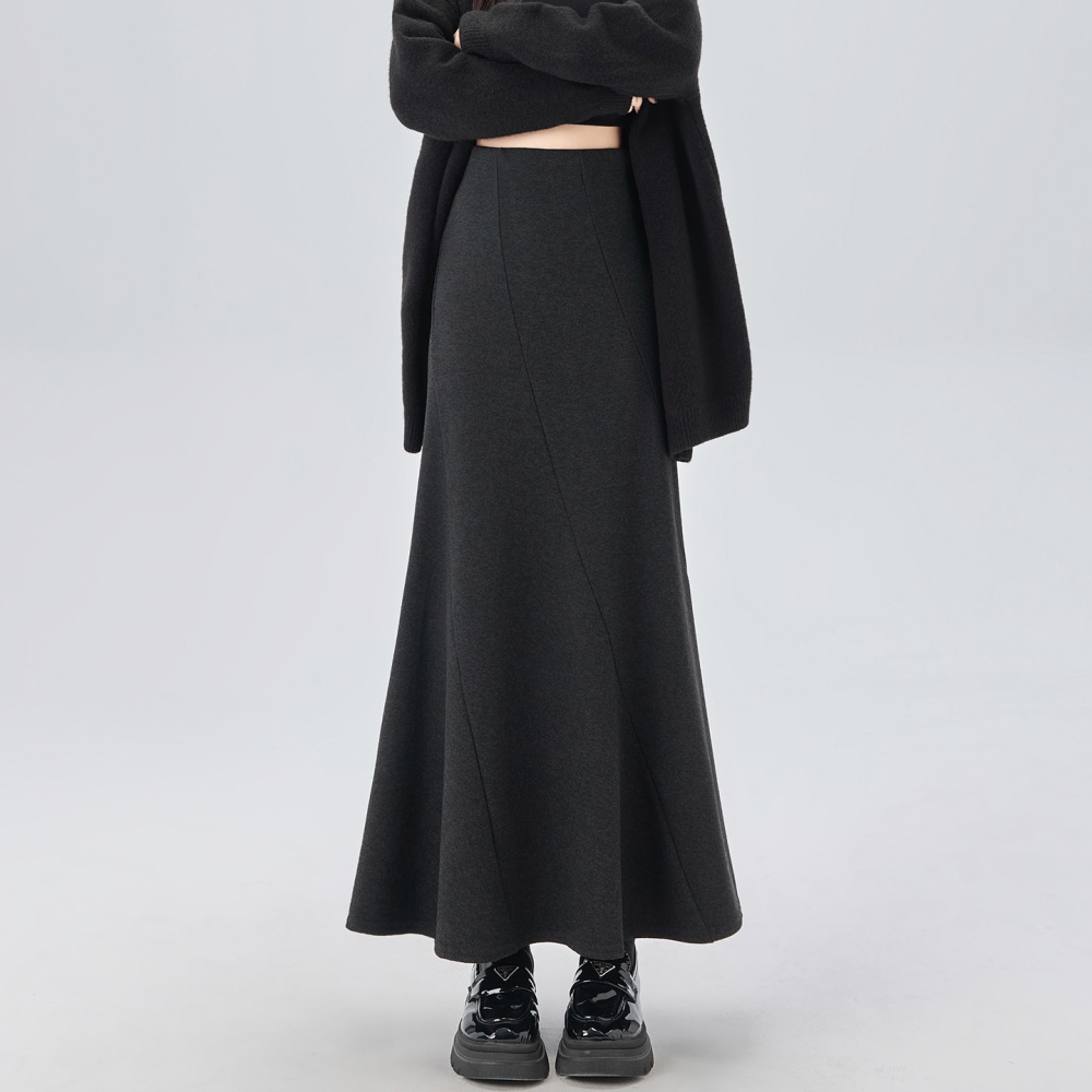 High waist long skirt drape slim one step skirt for women
