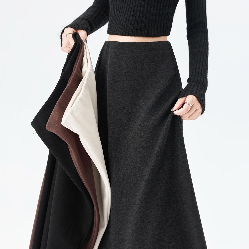 A-line autumn and winter package hip skirt for women