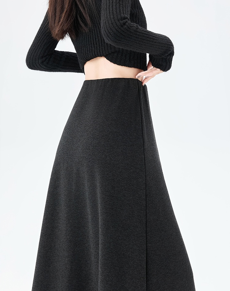 A-line autumn and winter package hip skirt for women