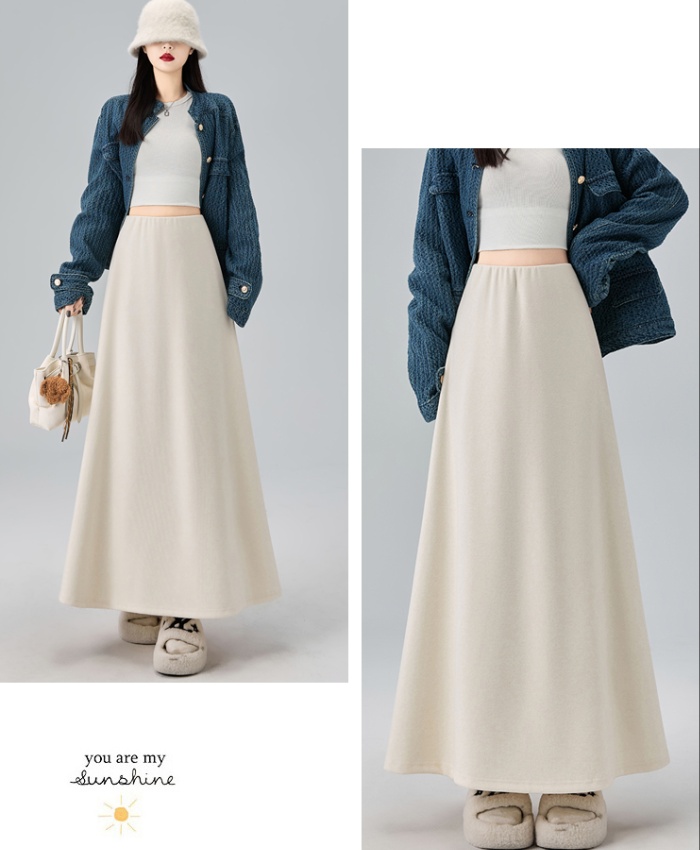 A-line autumn and winter package hip skirt for women