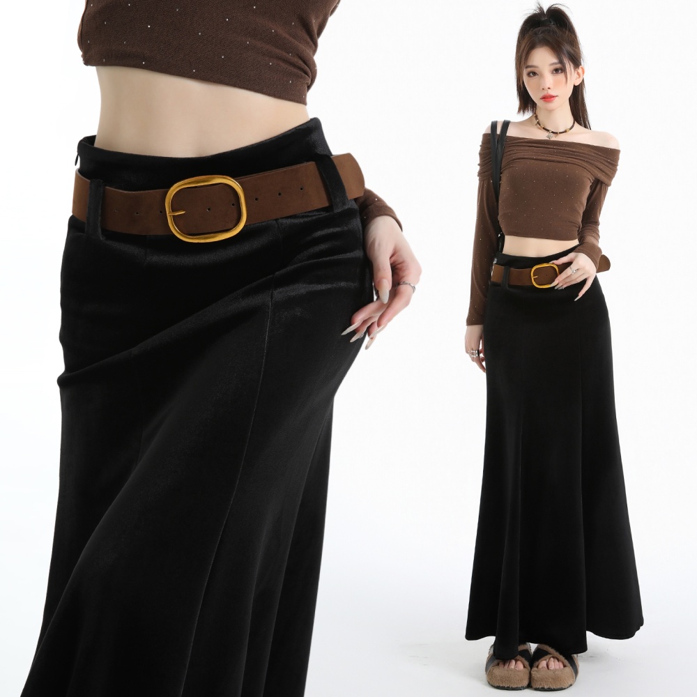 High waist long skirt A-line skirt for women