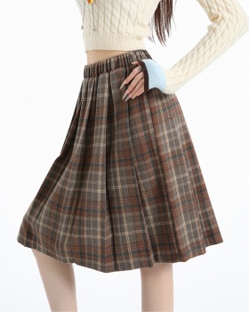 Pleated skirt autumn and winter long dress for women