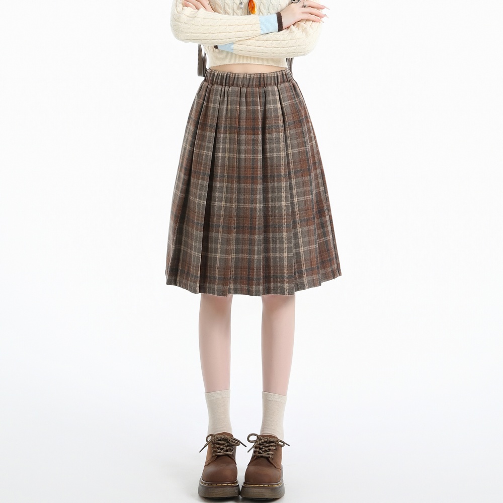 Pleated skirt autumn and winter long dress for women