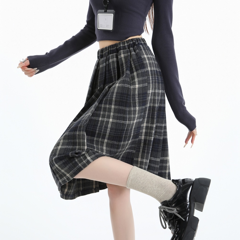 Pleated skirt autumn and winter long dress for women
